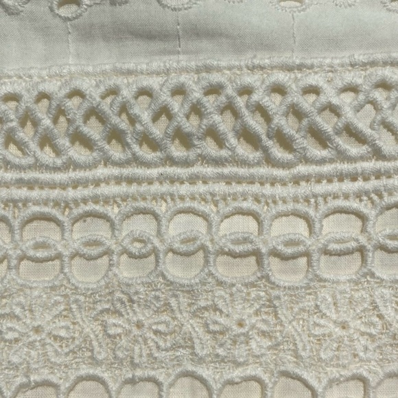 LOFT High Waist Cream Eyelet Shorts - Picture 6 of 7